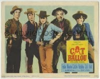 3c362 CAT BALLOU LC 1965 best posed portrait of Jane Fonda, Lee Marvin & top cast pointing guns!