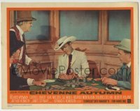 3c369 CHEYENNE AUTUMN LC #1 1964 John Ford, Jimmy Stewart plays poker w/ Arthur Kennedy & Carradine