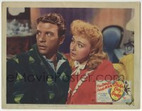 3c371 CHICKEN EVERY SUNDAY LC #2 1949 close up of Dan Dailey & Celeste Holm wearing pajamas!