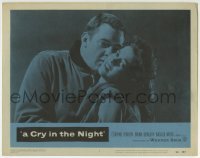 3c387 CRY IN THE NIGHT LC #1 1956 18 year-old Natalie Wood being manhandled by Raymond Burr!