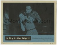 3c388 CRY IN THE NIGHT LC #2 1956 close up of 18 year-old Natalie Wood attacked from behind!