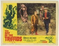 3c400 DAY OF THE TRIFFIDS LC #6 1962 Howard Keel standing with rifle with plant aliens behind him!