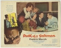 3c404 DEATH OF A SALESMAN LC 1952 Fredric March, Kevin McCarthy & Cameron Mitchell laughing!