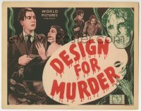 3c059 DESIGN FOR MURDER TC 1940 Boulting Brothers, Trunk Crime, bullied nerd plans revenge, rare!