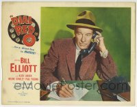 3c412 DIAL RED O LC 1955 close up of detective William 'Wild Bill' Elliott talking on phone!
