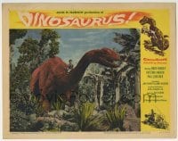 3c416 DINOSAURUS LC #4 1960 fun wacky image of little boy riding on neck of brontosaurus!
