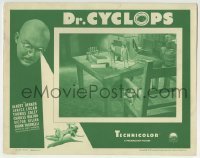3c422 DOCTOR CYCLOPS LC R1958 Schoedsack, cool image of tiny people standing on chair & table!