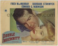 3c426 DOUBLE INDEMNITY LC #2 1944 Billy Wilder, best close up of Barbara Stanwyck & Fred MacMurray!