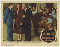 3c427 DOWN TO EARTH LC #8 1946 Roland Culver w/ Larry Parks & Rita Hayworth in fur, Horton w/ girls!