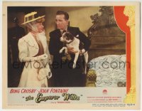 3c441 EMPEROR WALTZ LC #4 1948 Bing Crosby holding dog with Joan Fontaine in bedroom!
