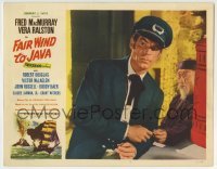 3c447 FAIR WIND TO JAVA LC #2 1953 sneaky Asian man hands a tiny item to Fred MacMurray!