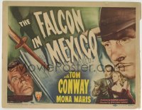 3c070 FALCON IN MEXICO TC 1944 art of Tom Conway & Mona Maris by newspaper murder headline!