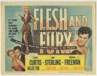3c074 FLESH & FURY TC 1952 great images of boxer Tony Curtis, sexiest Jan Sterling, Mona Freeman!