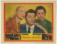 3c468 FOREIGN INTRIGUE LC #3 1956 Robert Mitchum between Genevieve Page & Ingrid Thulin!
