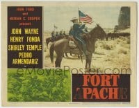 3c473 FORT APACHE LC #8 1948 John Ford, bugler sounds the charge by American flag & cavalrymen!