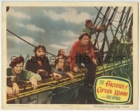 3c474 FORTUNES OF CAPTAIN BLOOD LC #8 1950 Louis Hayward & pirates looking over edge of ship!
