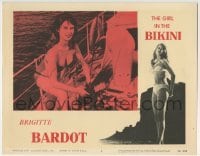 3c484 GIRL IN THE BIKINI LC #6 1958 sexy Brigitte Bardot in skimpy swimsuit on boat at sea!