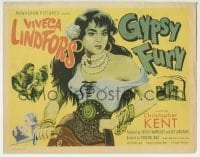3c091 GYPSY FURY TC 1951 great close up art of sexy gypsy Viveca Lindfors with dagger!