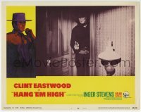 3c502 HANG 'EM HIGH LC #1 1968 close up of Clint Eastwood standing in doorway pointing gun!