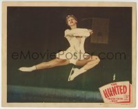 3c534 HUNTED LC #5 1948 great image of sexy ice skater Belita in mid-air, film noir!