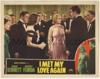 3c543 I MET MY LOVE AGAIN LC #8 R1948 pretty Joan Bennett & Henry Fonda in crowd at fancy party!