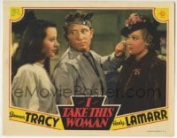 3c545 I TAKE THIS WOMAN LC 1939 doctor Spencer Tracy between pretty Hedy Lamarr & Verree Teasdale!