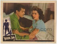 3c557 INSIDE JOB LC 1946 Alan Curtis & scared Ann Rutherford in bed, written by Tod Browning!