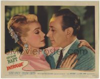3c558 INTRIGUE LC #2 1947 romantic close up of George Raft & June Havoc about to kiss!