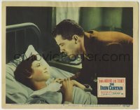 3c562 IRON CURTAIN LC #7 1948 close portrait of Dana Andrews leaning over Gene Tierney in bed!