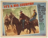 3c564 IT'S A BIG COUNTRY LC #5 1951 great image of Gary Cooper riding his horse by other cowboys!