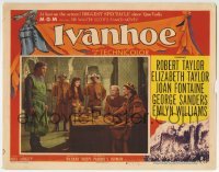 3c566 IVANHOE LC #2 1952 George Sanders & Elizabeth Taylor standing by king Norman Wooland!