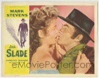 3c567 JACK SLADE LC 1953 super close up of Mark Stevens & Dorothy Malone, the savage way he loved!
