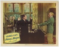 3c572 JOHNNY ALLEGRO LC #7 1949 George Raft with gun by George Macready with bow & arrow!