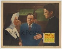 3c581 KEYS OF THE KINGDOM LC 1944 c/u of Gregory Peck & Thomas Mitchell with nun Rose Stradner!