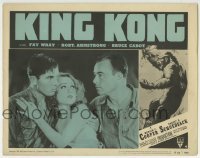 3c583 KING KONG LC #4 R1952 close up of sexy Fay Wray between Robert Armstrong & Bruce Cabot!