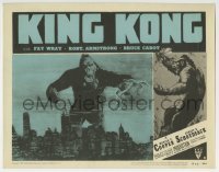 3c584 KING KONG LC #8 R1952 classic image of giant ape holding Fay Wray over New York Skyline!