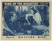 3c588 KING OF THE MOUNTIES chapter 5 LC 1942 c/u of Allan Lane & pretty Peggy Drake, Suicide Dive!