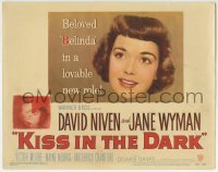 3c120 KISS IN THE DARK TC 1949 close up headshot of lovable Jane Wyman + kissing David Niven!