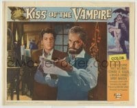 3c589 KISS OF THE VAMPIRE LC #5 1963 Clifford Evans & Edward De Souza reading scroll, Hammer!