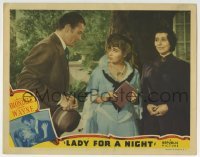 3c592 LADY FOR A NIGHT LC 1941 Blanche Yurka smiles at John Wayne & pretty Joan Blondell!