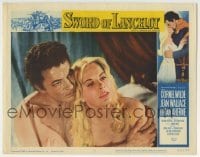 3c600 LANCELOT & GUINEVERE LC #5 1963 close up of naked Cornel Wilde & sexy Jean Wallace!