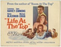 3c128 LIFE AT THE TOP int'l TC 1966 Laurence Harvey with sexy Jean Simmons & Honor Blackman!