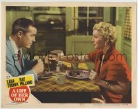 3c616 LIFE OF HER OWN LC #2 1950 Lana Turner takes some food from Ray Milland's dinner plate!