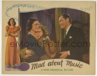 3c636 MAD ABOUT MUSIC LC 1938 Herbert Marshall smiles at Deanna Durbin & Gail Patrick hugging!