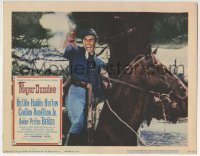 3c640 MAJOR DUNDEE LC 1965 Sam Peckinpah, best c/u of Charlton Heston on horse firing his gun!