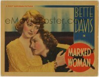 3c651 MARKED WOMAN LC 1937 close up of prostitute/hostess Bette Davis comforting Jane Bryan!