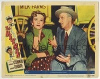 3c663 MILKMAN LC #2 1950 c/u of Jimmy Durante trying to talk some sense into young Piper Laurie!