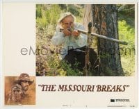 3c668 MISSOURI BREAKS LC #6 1976 great close up of Marlon Brando aiming his rifle, Arthur Penn!