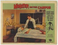 3c672 MONSTER ON THE CAMPUS LC #7 1958 Arthur Franz examines Joanna Moore on laboratory table!