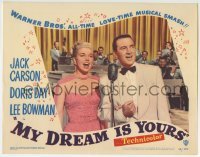 3c690 MY DREAM IS YOURS LC #6 1949 close up of Lee Bowman & sexy Doris Day singing by microphone!